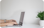 Person working on laptop